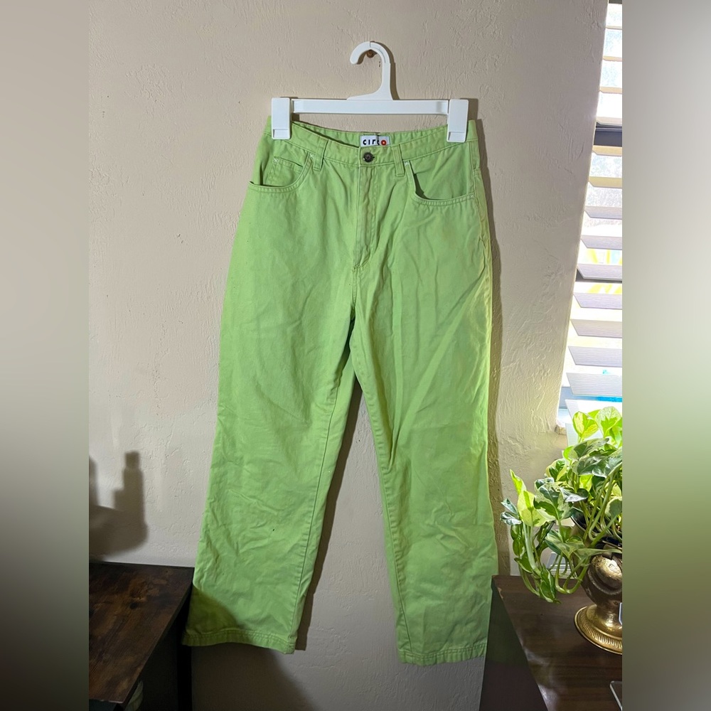 90s green circo pants | unique, soft, short pants